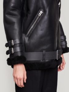 Women Black B3 Bomber Leather Jacket - Image 4