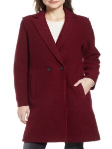 Women Currant Red Walking Coat - Image 3