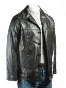 Pitch Black Leather Jacket - Image 3