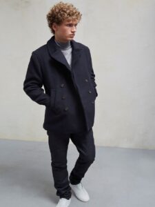 Men Blue Peacoat