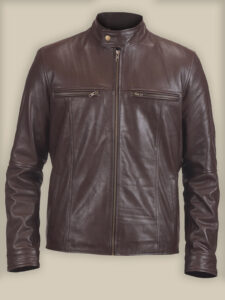 Men Brown Biker Leather Jacket