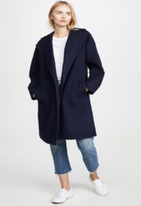 Women Space Blue Wool Trench - Image 3