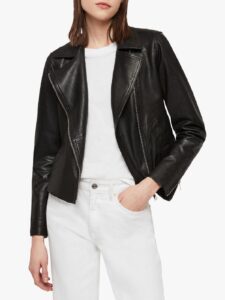 Classic Black Leather Jacket For Women - Image 3