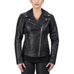 Biker Leather Jacket For Women - Mauve Tree