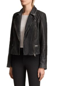Women Blackish Leather Jacket - Image 3