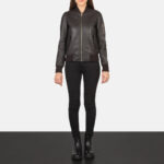 Women Dark Brown Bomber Jacket - Mauve Tree