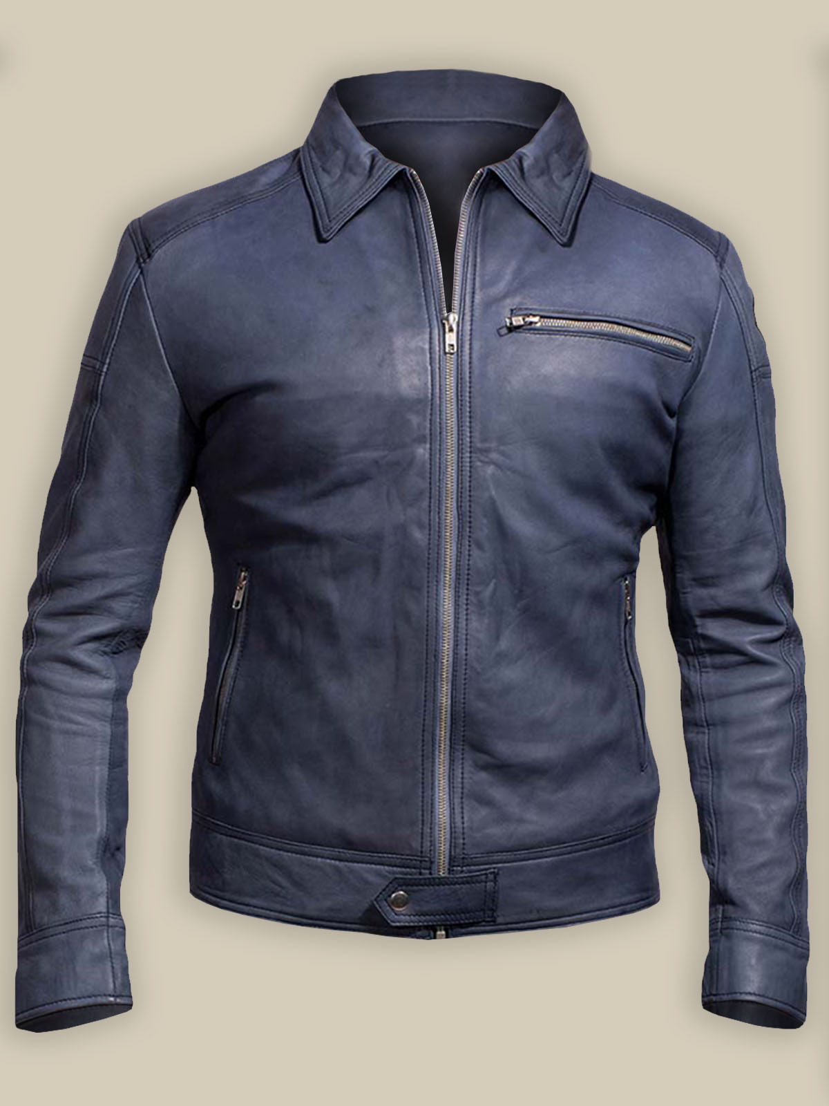 1-28.jpg Men Sky Blue Leather Jacket - Image 1