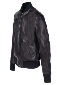 Men Black College Varsity Jacket - Image 3