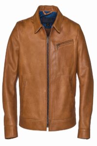 Men Light Brown Leather Jacket - Image 3