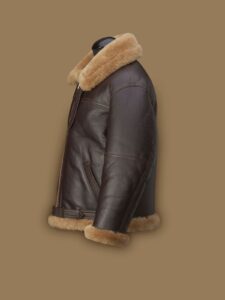 Men RAF Brown Shearling Jacket - Image 3