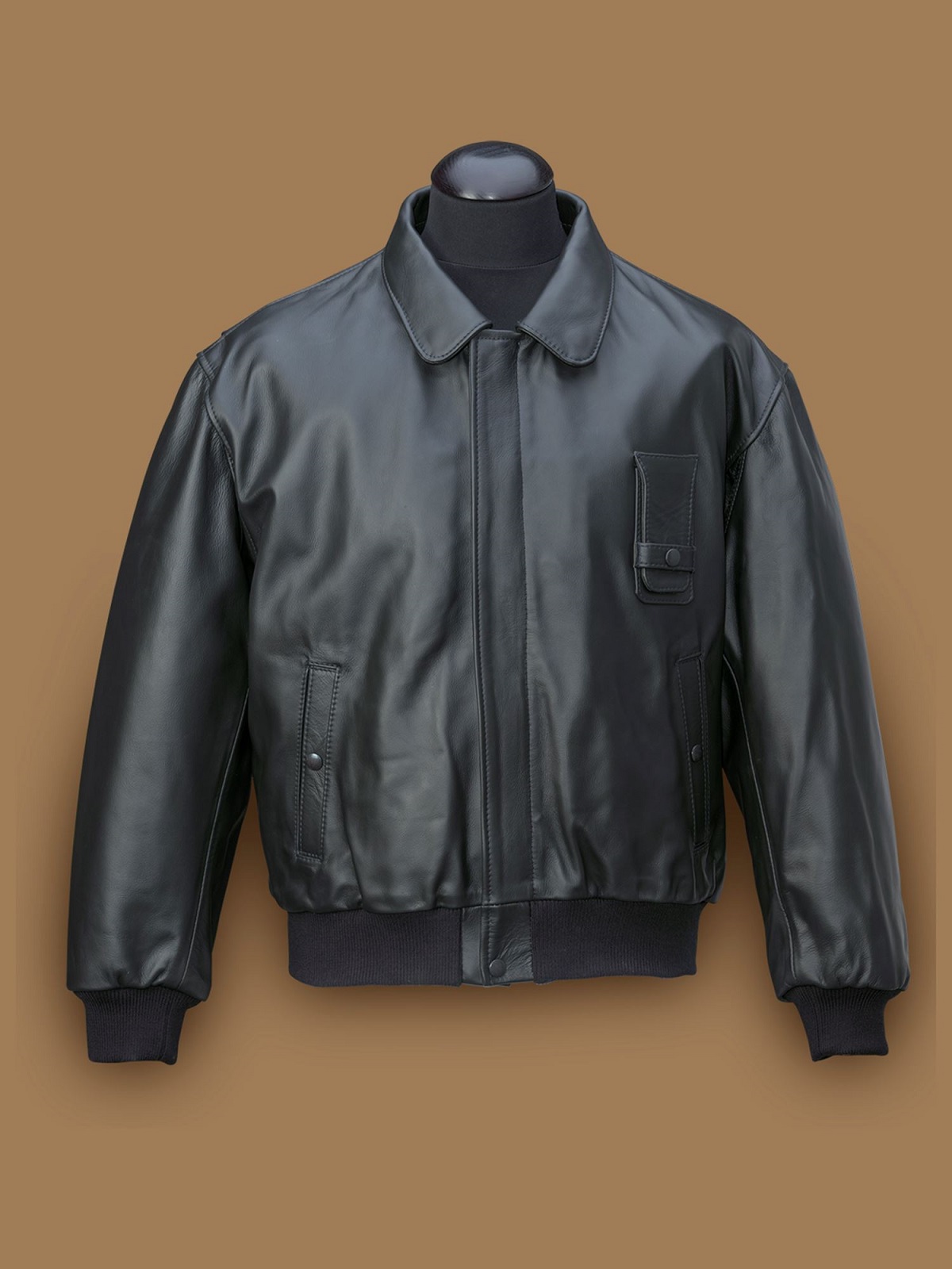 1-45.jpg Men Black A2 Leather Jacket - Image 1