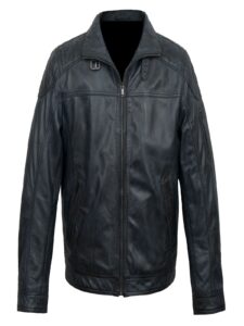 Men Royal Blue Leather Jacket