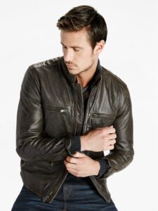 Classic Biker Leather Jacket For Men - Image 3