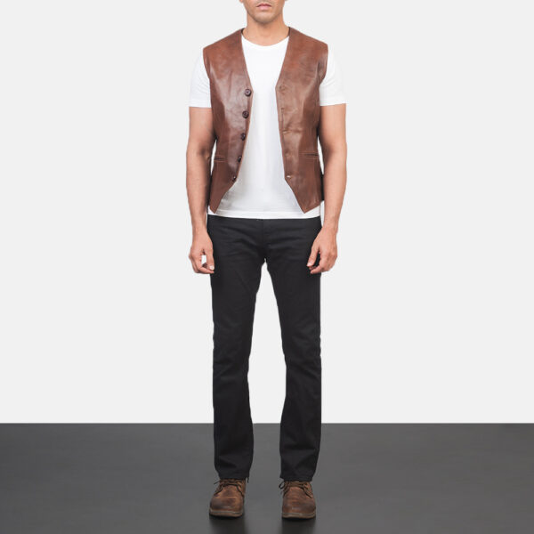 Men Hazelnut Brown Vest - Mauve Tree
