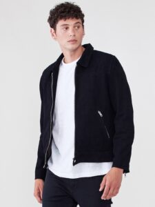 Men Black Suede Jacket - Mauve Tree