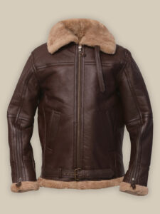 Men Brown Sheepskin Leather Jacket