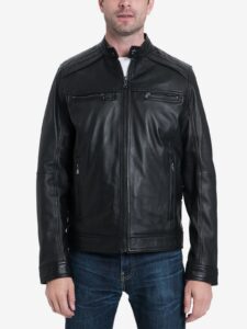 Men Ink Black Biker Leather Jacket - Image 3