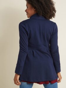 Women Royal Blue Wool Coat - Image 2