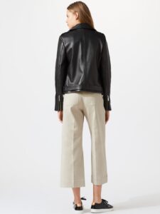 Women Shinny Black Leather Jacket - Image 2
