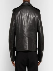 Men Metal Black Biker Jacket - Image 2