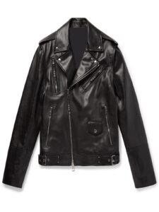 Men Metal Black Biker Jacket - Image 4