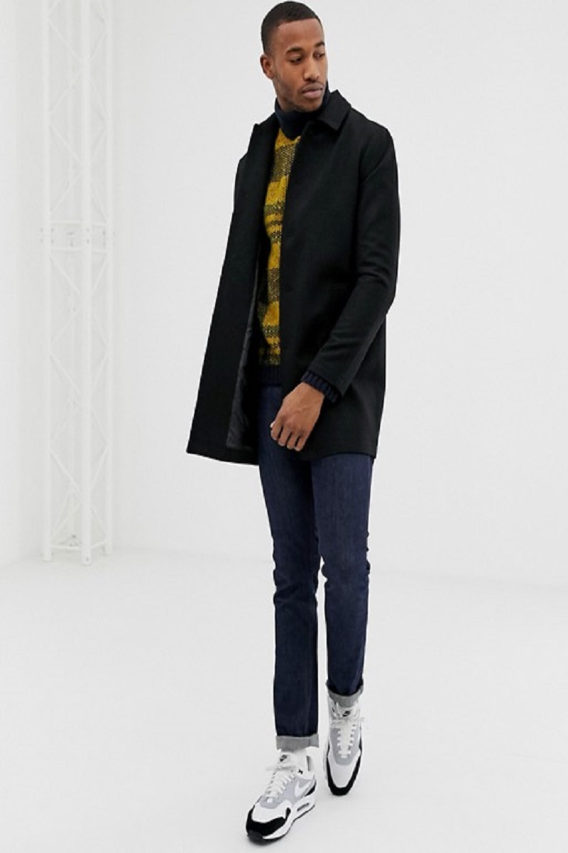 11217878-4.jpg Men Charcoal Black Trench - Image 1