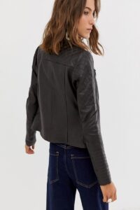 Women Raven Black Leather Jacket - Image 2