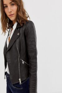Women Raven Black Leather Jacket - Image 4