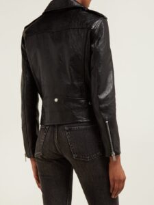 Women Polish Black Leather Jacket - Image 2