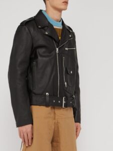 Men's Black Leather Jacket - Image 3