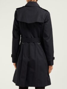 Women Faded Black Cotton Trench - Image 2