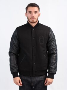 Full Black Varsity Jacket For Men - Mauve Tree