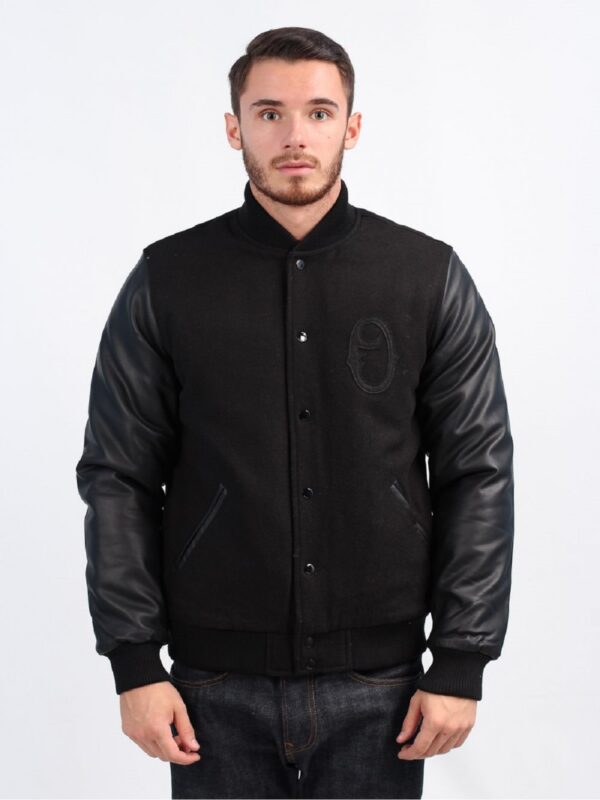 Full Black Varsity Jacket For Men - Mauve Tree
