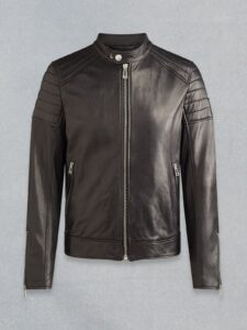 Black Dapper Men Leather Jacket - Mauve Tree - Image 2