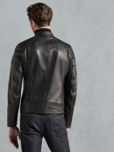 Black Dapper Men Leather Jacket - Mauve Tree - Image 4