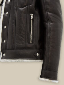 Men Streetstyle Shearling Jacket - Image 4
