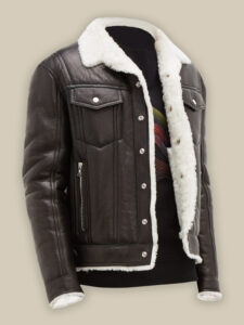 Men Streetstyle Shearling Jacket - Image 3