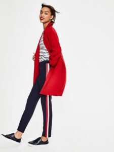 Women Rose Red Long Coat - Image 2