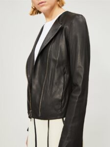 Women Black Round Neck Jacket - Image 3