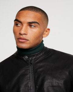 Men Simple Pure Black Jacket - Image 3