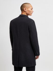Men Pitch Black Overcoat - Image 2