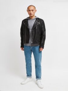 Men Classic Biker Leather Jacket