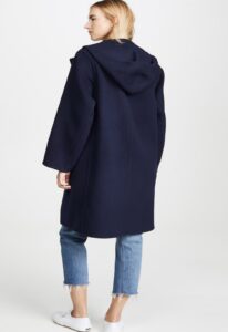 Women Space Blue Wool Trench - Image 2