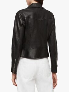 Classic Black Leather Jacket For Women - Image 2