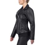 Biker Leather Jacket For Women - Mauve Tree - Image 3