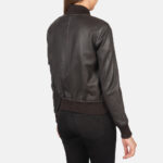 Women Dark Brown Bomber Jacket - Mauve Tree - Image 2