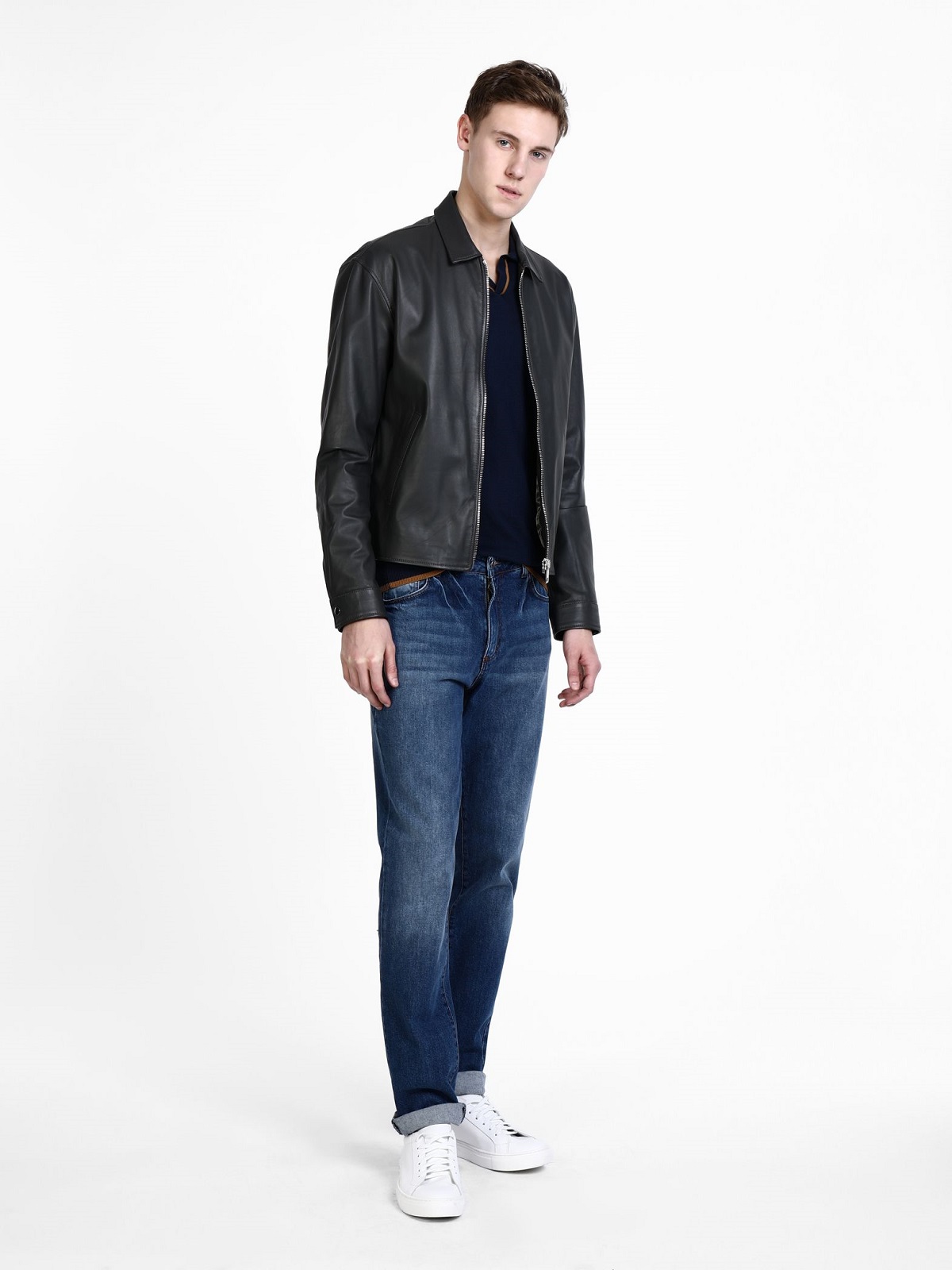 2-22.jpg Men Black Shirt Leather Jacket - Image 1