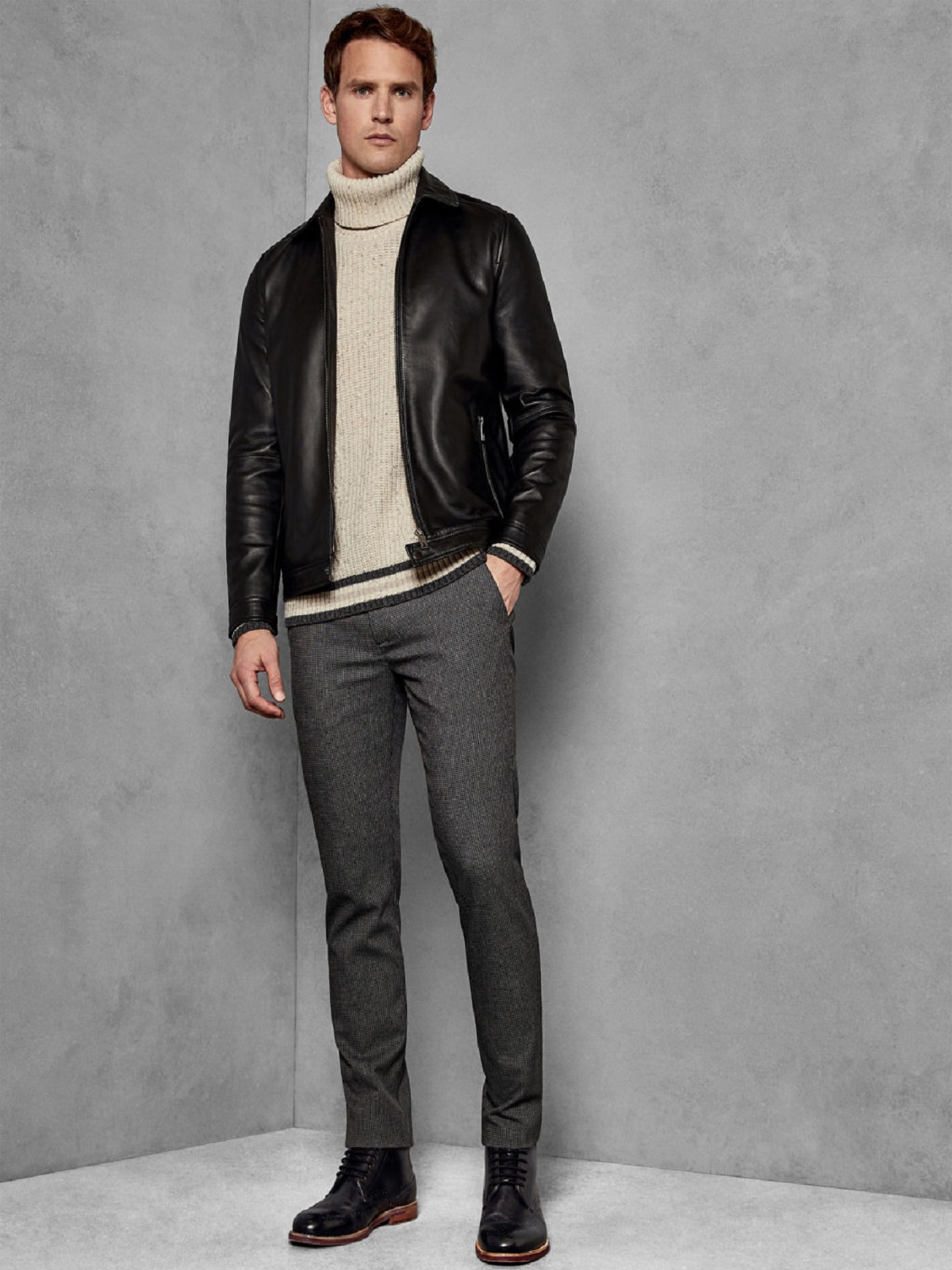 2-28.jpg Men Black 90's Leather Jacket - Image 1