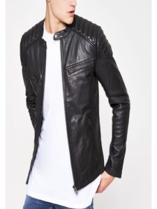 Men Black Superdry Leather Jacket