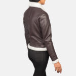 Women Maroon Shearling Jacket - Mauve Tree - Image 2